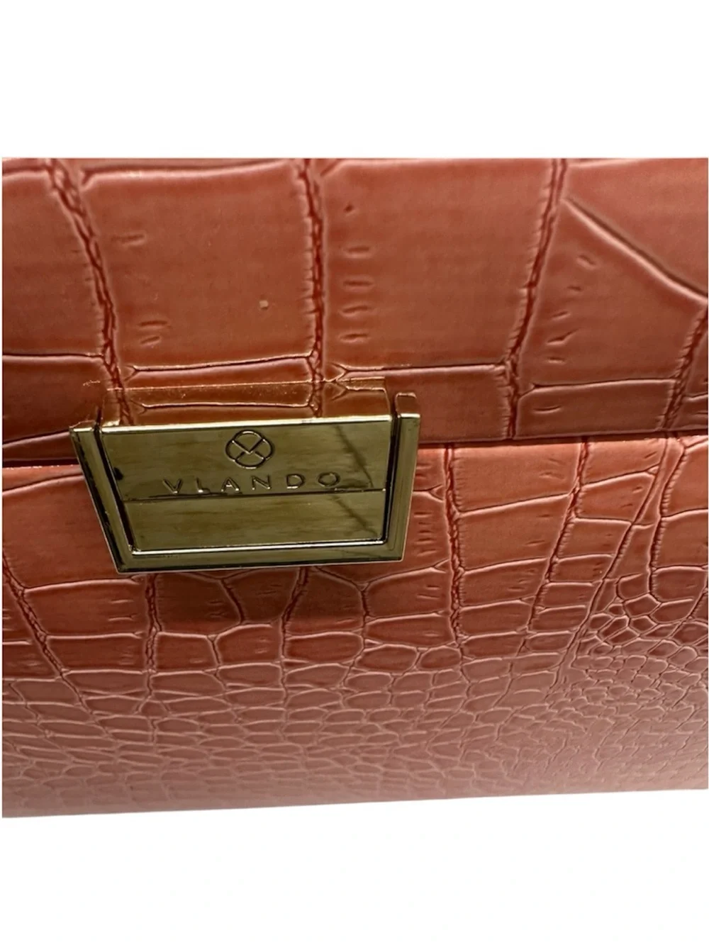 VLANDO Travel Jewelry Case Coral Croc-Embossed